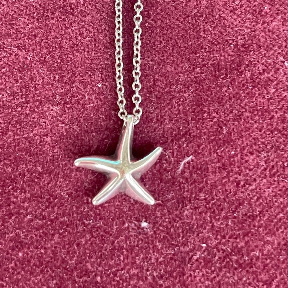 Tiffany & Co Silver Starfish Pendant & Tiffany 18" Chain - Picture 1 of 4